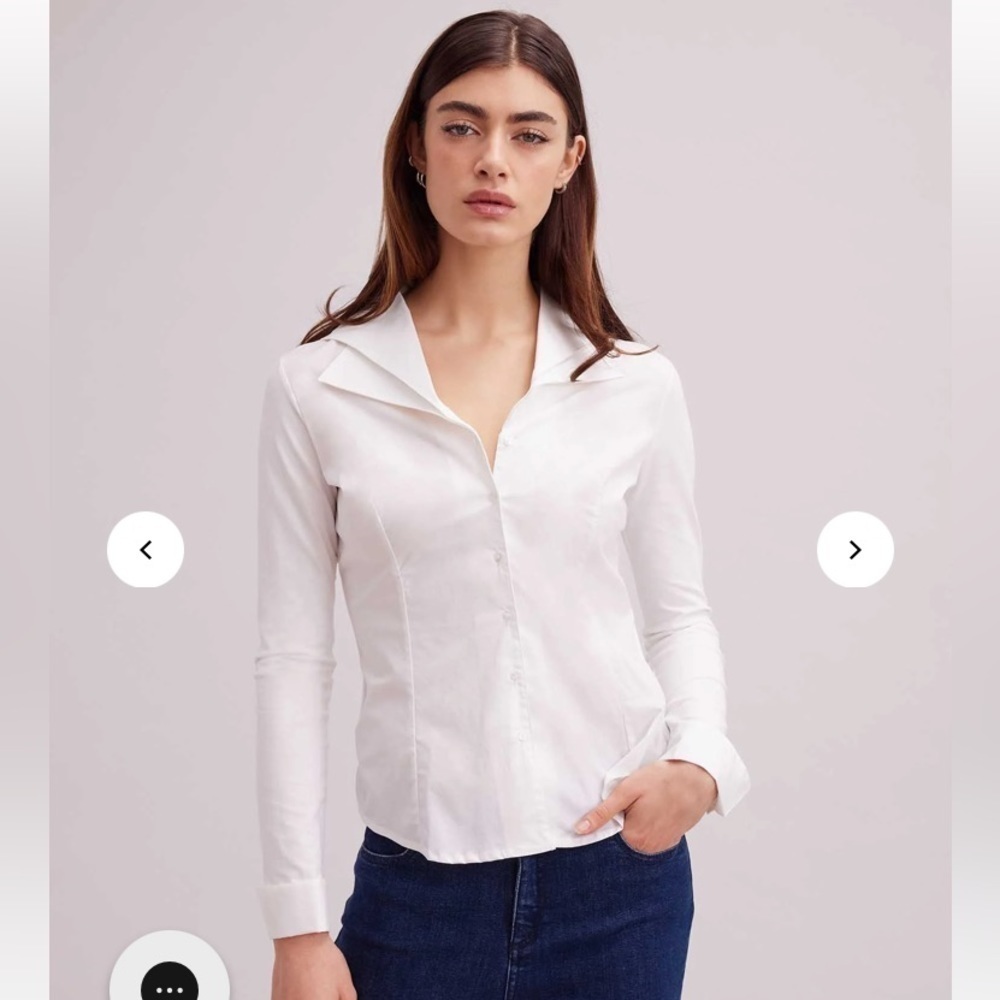 Anne Fontaine Christie Shirt
White Long Sleeved Double Collared T-Blouse - Picture 6 of 13